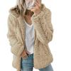 Warm Hooded Fleece Long Sleeve Women Plush Fur Coat Jacket Wool Cardigan