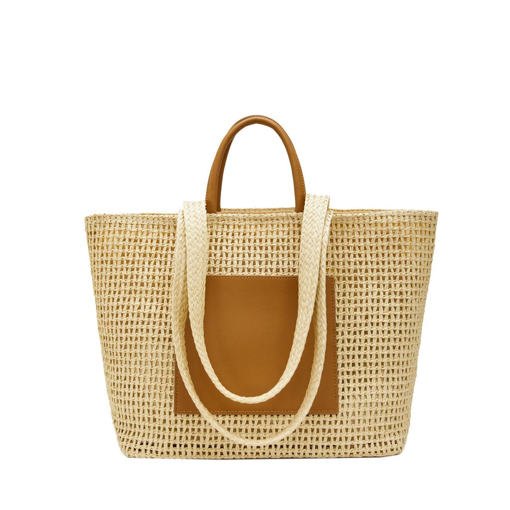 Commuter Large-capacity Straw Woven Bag Women's New Summer Woven Handbag Popular Shoulder Tote Bag