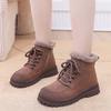 Dámské zimní zateplené boty do sněhu Protiskluzové voděodolné šněrovací kotníkové boty pro ženy Podšívka z umělé kožešiny Outdoor Pohodlné vycházkové boty