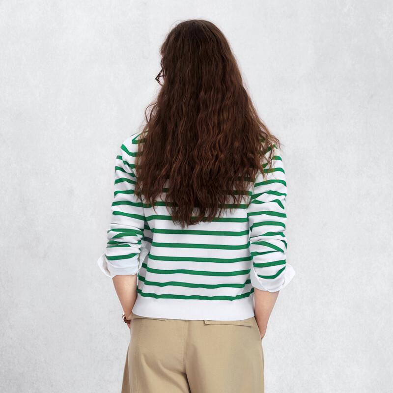GANT Women's Round Neck Striped Cotton Blend Cardigan