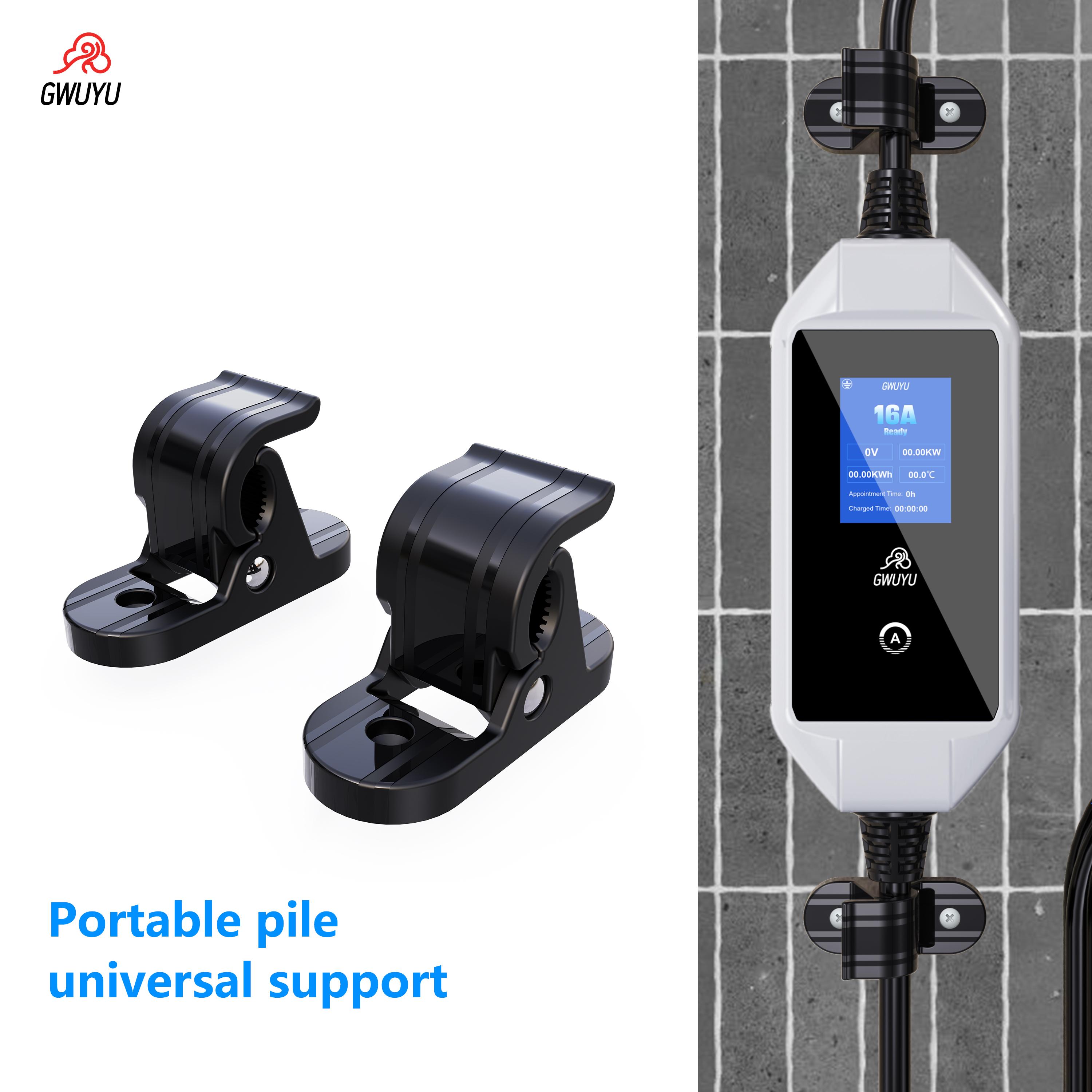 GWUYU EV Charger Plug Holder Stand for TESLA Type 1 Type2 GB/T Car Charger Wall Mount Bracket Car Charging Cable Bracket Universal Mount