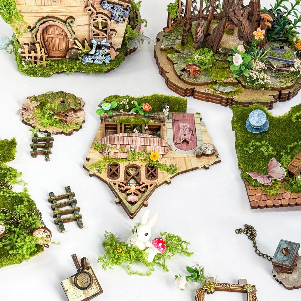 moin moin Dollhouse Miniature DIY Kit Set for Beginners - Complete in 4 Hours [English Instructions] Fairy Tale Forest Story Treehouse Picture Book