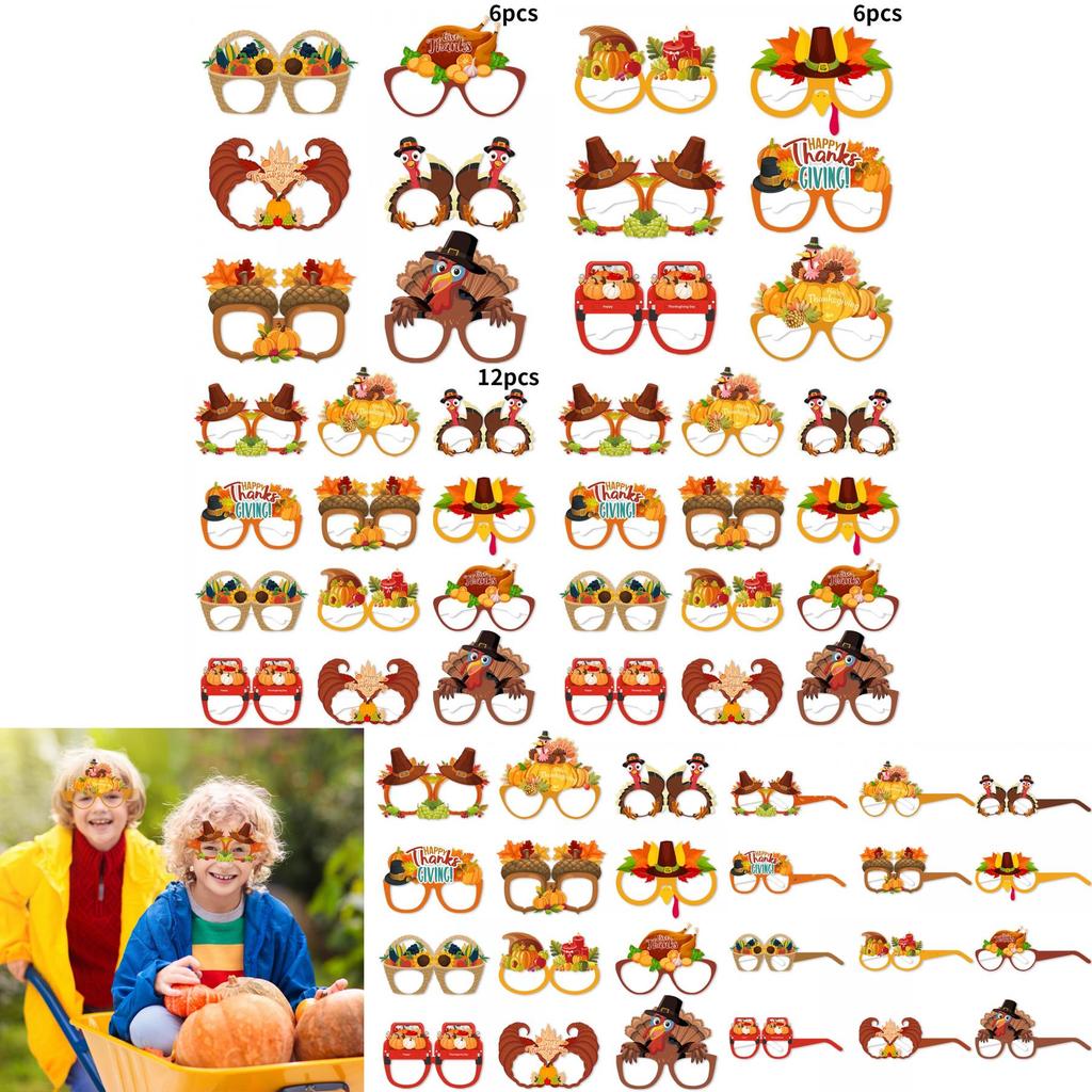 Halloween Festive Paper Glasses Photo Props Set For Holiday Decorations And Parties