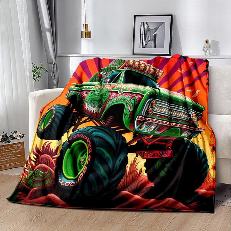 M-Monster Jam Grave Digger Truck Sofa Blanket Lightweight Warm Insulation Blanket Bed Office Car Knee padsThrow Blanket