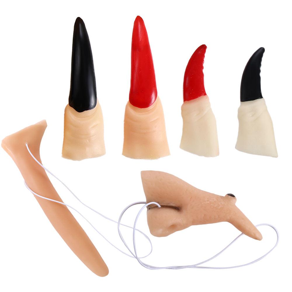 Set Rubber For Women Men Wicked Witch Decor Halloween Prop Toys Witch Nose Halloween Supplies