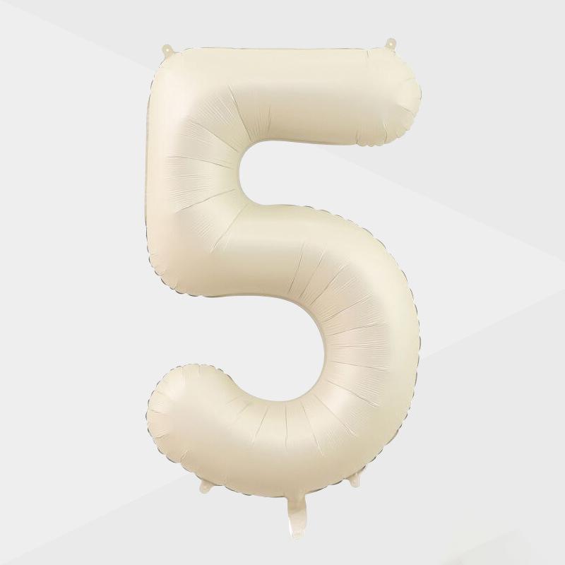 32/40inch Cream Caramel Color 1-9 Number Balloon Happy Birthday Party Decoration Balls Baby 1 2 3 Years Birthday Party Supplies