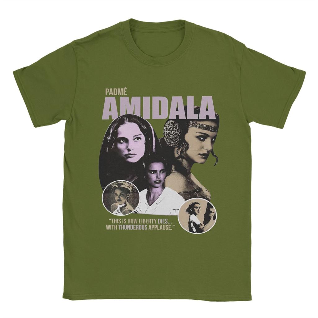 Padme Amidala T-Shirts Men  Novelty Pure Cotton Tees O Neck Short Sleeve T Shirts Printed Tops
