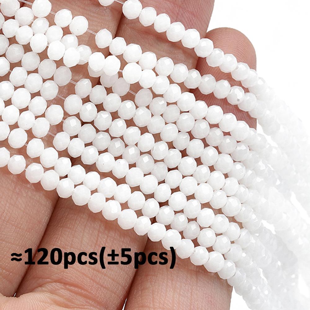 120pcs Crystal Czech Glass Beads Rondelle Austria Faceted Loose Spacer Round Beads for Bracelet Jewelry Making DIY