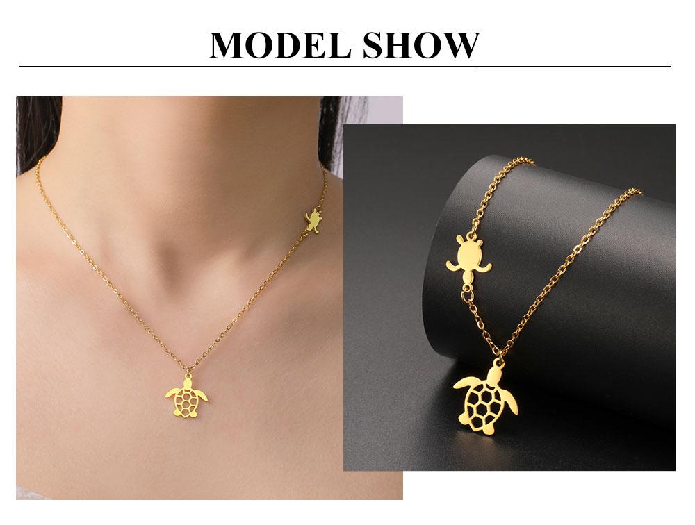 Cazador Stainless Steel Turtle Pendant Necklace for Women Gold Color Animal Choker Jewelry Birthday Gifts Wholesale 2026