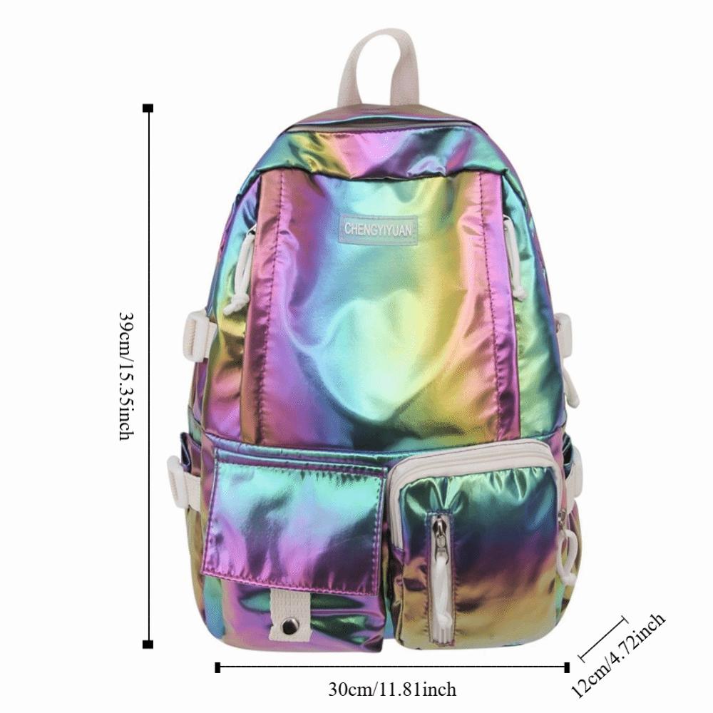 Multi-Pocket Laser  Backpack Large Capacity Shoulder Bag Creative Students School Bag  Outdoor