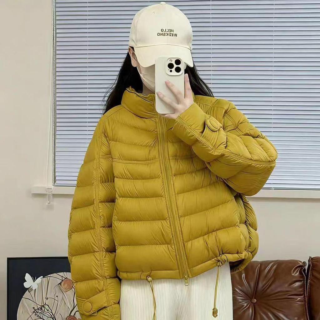 Women's 2025 Korean Style Loose Cotton Jacket - Autumn Winter Fashion with Stand Collar