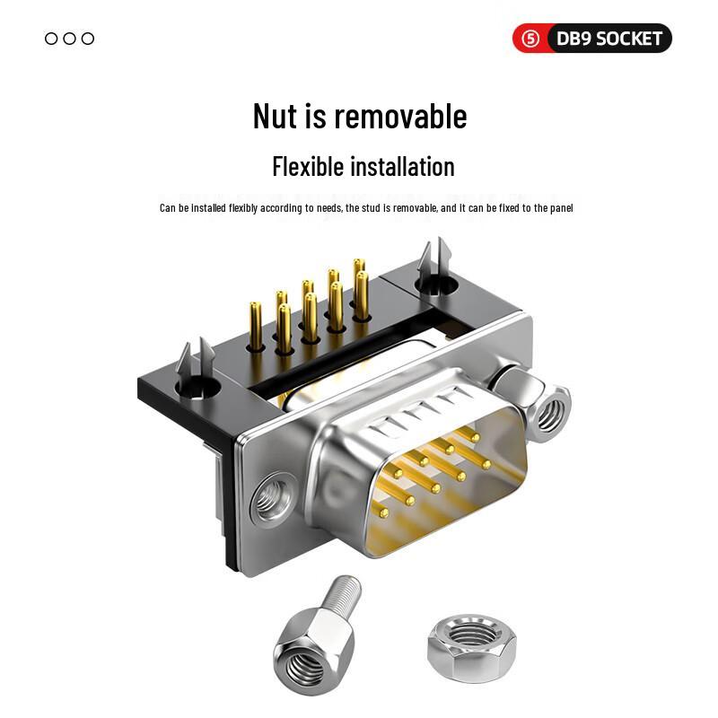 DR9 DB9 Male RS232 Serial Port Solder Connector