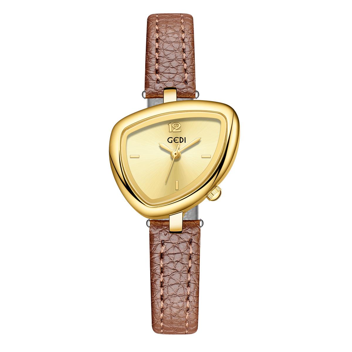 

Niche Design Sense Irregular Triangle Women S Watch Simple High Value Red And Black Fashion Quartz Watch