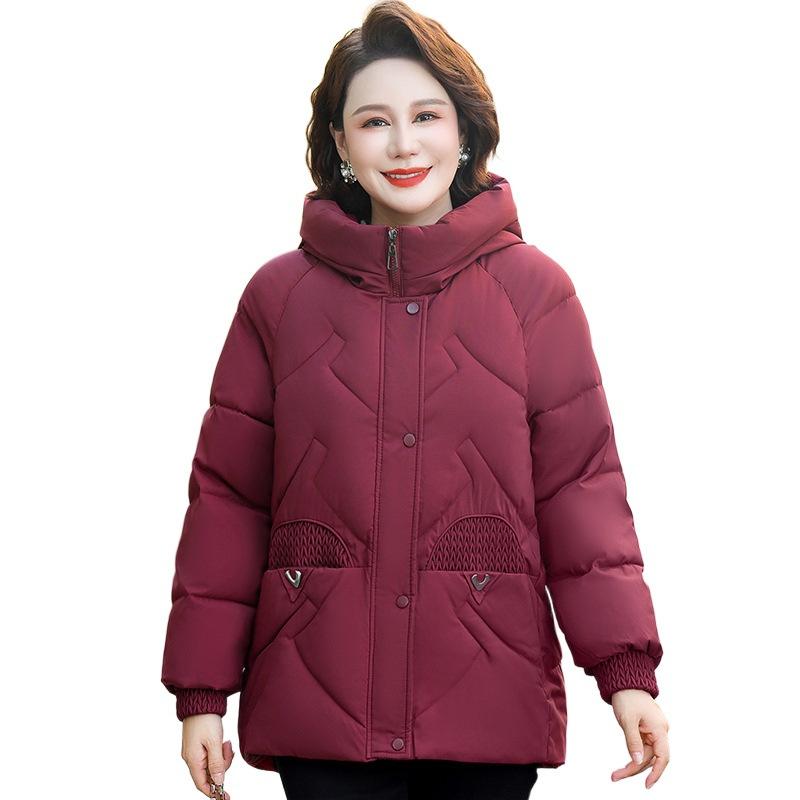 New mother clothes, foreign-style cotton-padded clothes, piled and thickened middle-aged and elderly women's winter fashion short down cotton clothes
