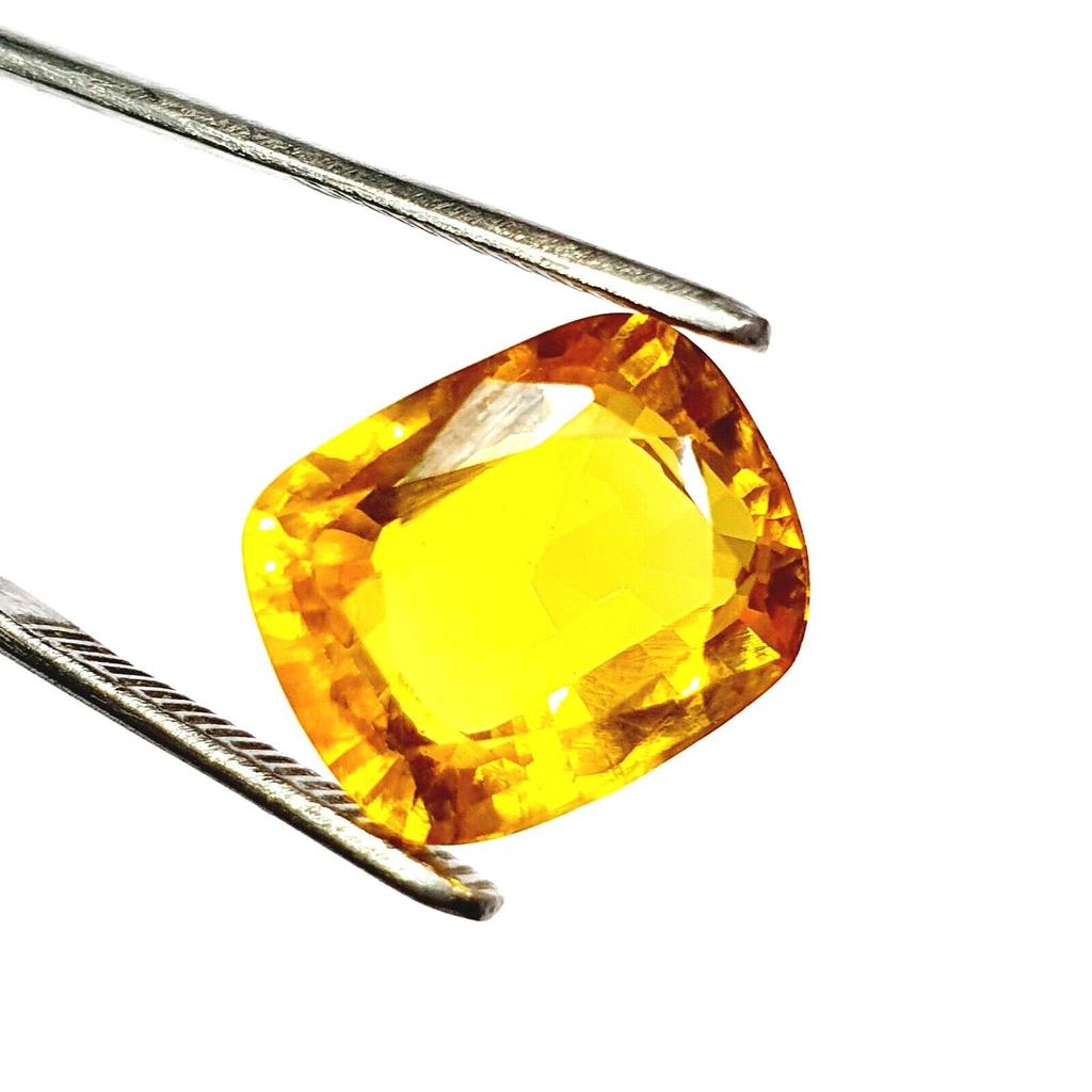 Certified Yellow Citrine 13 Ct Cushion Shape Faceted Cut Loose Gemstone