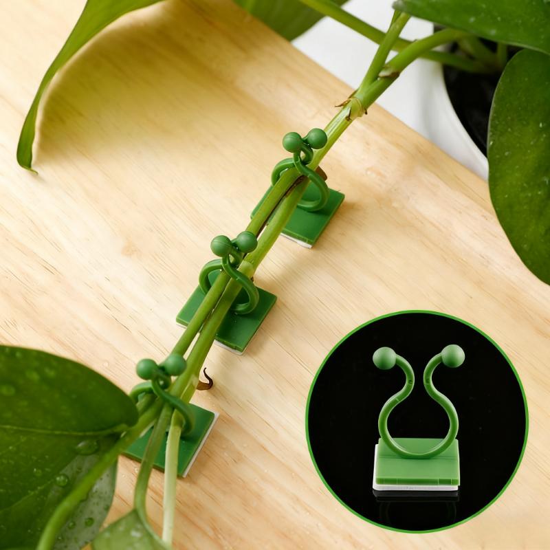 10pcs Creative Hook Green Robe Climbing Wall Vine Fixing Device Hook Data Cable Fixing Device No Drilling