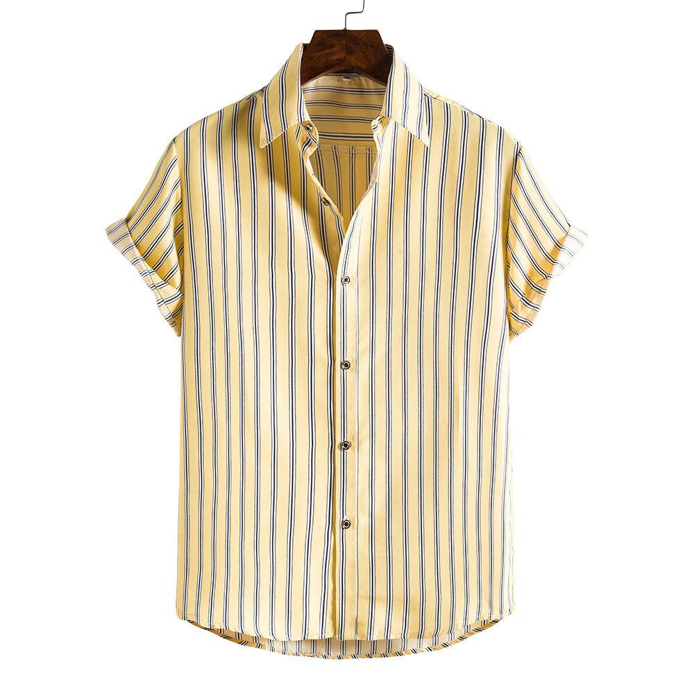 New 2025 Spring and Summer Men's Beach Shirt Hawaiian Short-sleeved Flower Shirt Men's E-commerce Supply
