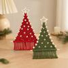 Holiday Tree Fiber Craft Set for 2 Hanging Projects with Soft Cotton Cord, Wooden Star Toppers, Beads and Dowels