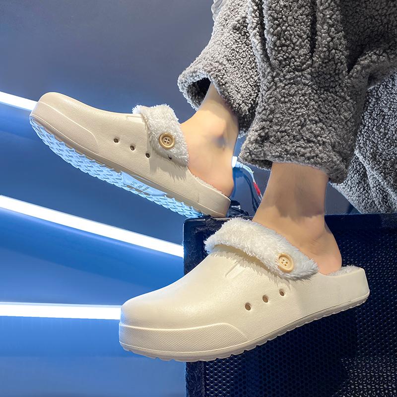 Fashion Winter Men's Slippers Fashion Eva Waterproof Platform Male Footwear House Outdoor Mans Slippers Non-slip Man Slipper Main Push