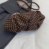 Korean Style Polka Dot Shoulder Bag Cute Pleated Underarm Bag Nylon Crossbody Bag  Travel Bag