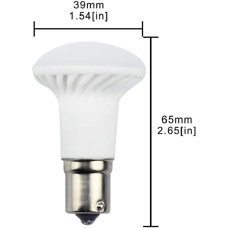 Bonlux 3W LED 1383 R12 Elevator Reading Light, AC/DC 12V-24V 1156 1141 BA15S Single Contact LED Reflector Light Bulb Daylight 6000K for RV Camper