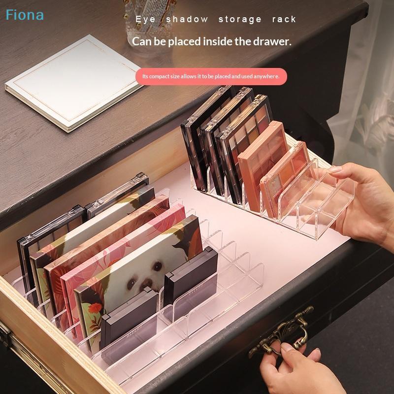 Clear Acrylic Makeup Palette Organizer,7-Slot Cosmetic Storage Rack for Eyeshadow,Blush & Powder Palettes