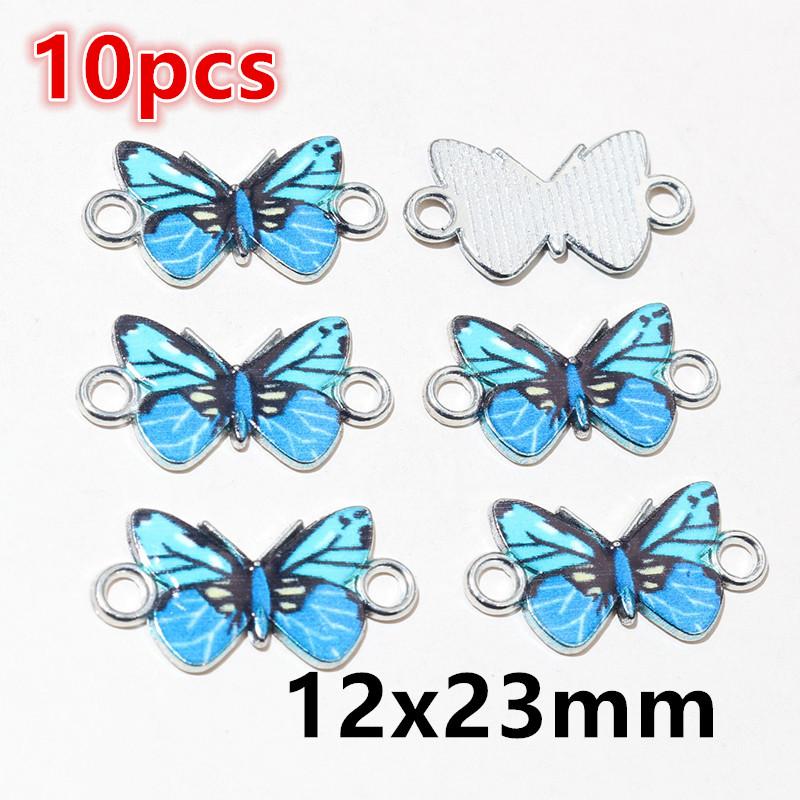10-20pcs Enamel Butterfly Charms Pendants DIY Jewelry Making Connector Accessories for Earrings Necklace Bracelet Findings