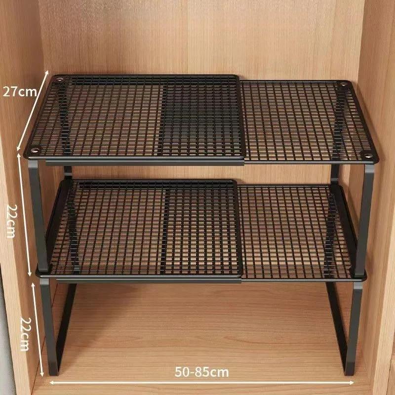 Expandable Closet Shelf Organizer Telescopic Wardrobe Storage Rack No Drill Adjustable Divider for Clothes Shoes Cabinets Home