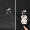2D Printed Pure Cotton Short Sleeved Pocket T-shirt Suitable for Both Men Women Shapi Dog Entertainment Series T-Shirts Unisex