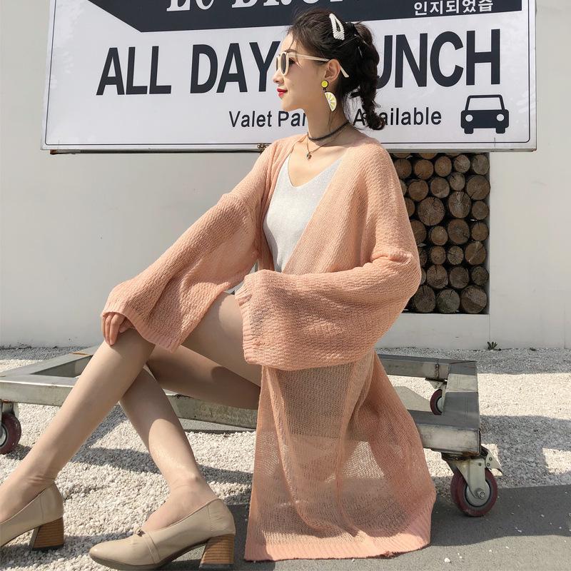 2025 Chic Loose Knit Cardigan: Women's Mid-Length, Lightweight, Sun-Protective Summer Wear