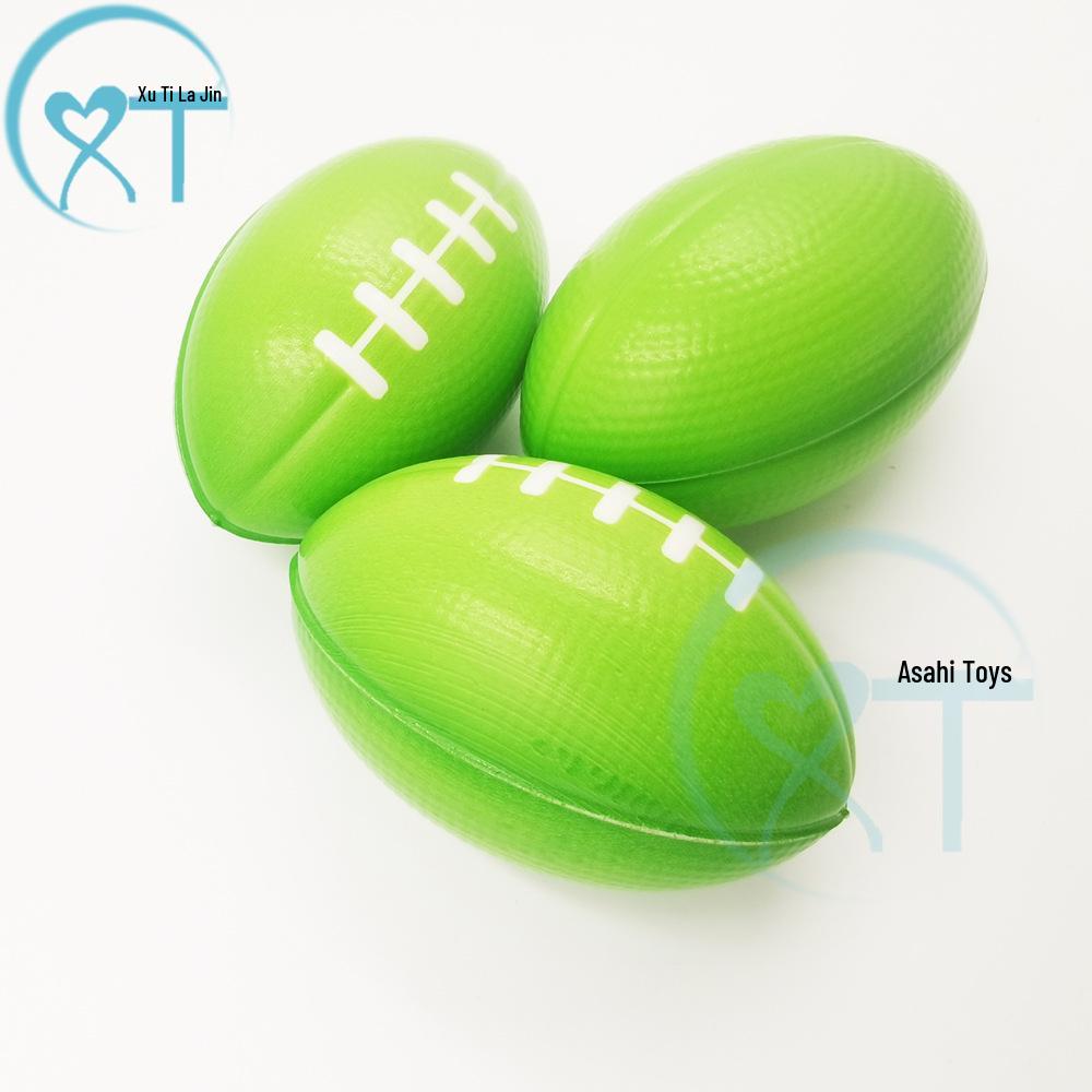 9cm PU Sponge Coffee Rugby Ball - Squishy Stress Relief Toy