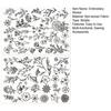 2 Sheets Water Soluble Embroidery Stabilizer DIY Stick Stitch Embroidery Paper with Pre-Printed Flowers Leaves Animals Pattern Beginners Sewing Lover