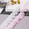 4cm Double Layer Pleated Lace Ribbon for DIY Clothing & Lotus Leaf Skirts