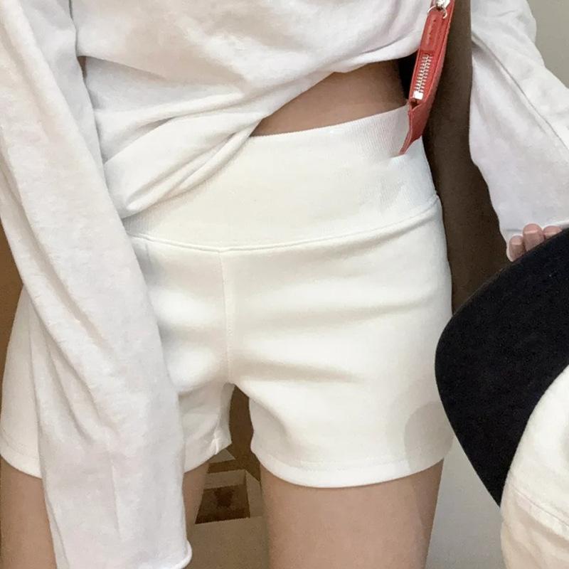 Graue Hüftniedrige Lässige Sportshorts für Damen Im Sommer Neuer Stil Klein Schlank Hottie Hüftformende Leggings