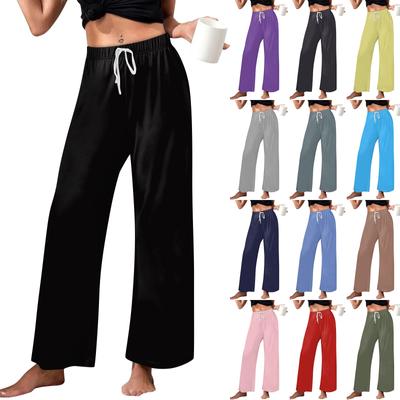 Damen Allover Printed Home Pants Schlafanzughose Lange Hose Pyjamahose Yogahose