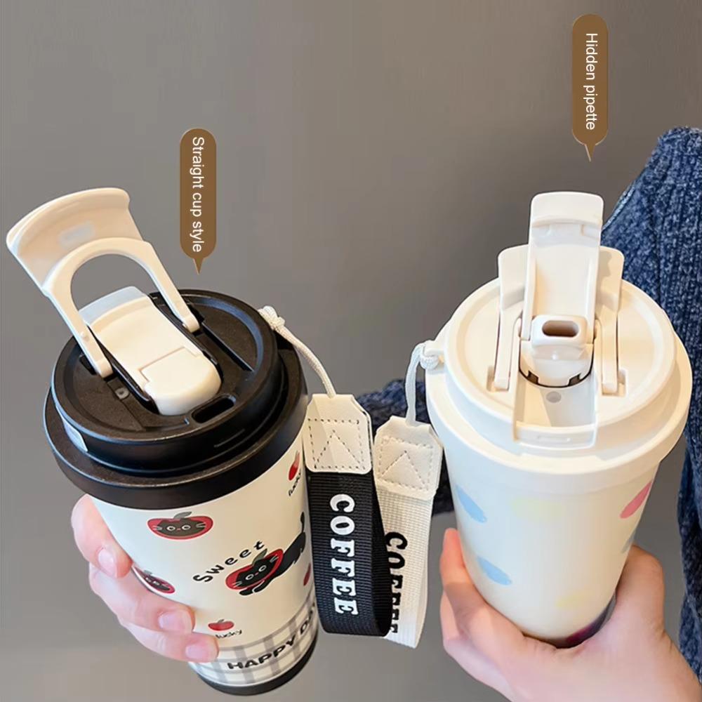 Leak-Proof Insulated Water Bottle Thermal Insulation Coffee Cup Cute Stainless Steel Mug  Daily Use