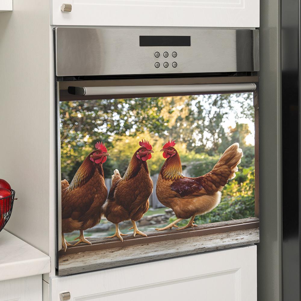 Rooster Dishwasher Sticker Home Background Landscaping Decorative Wall Sticker