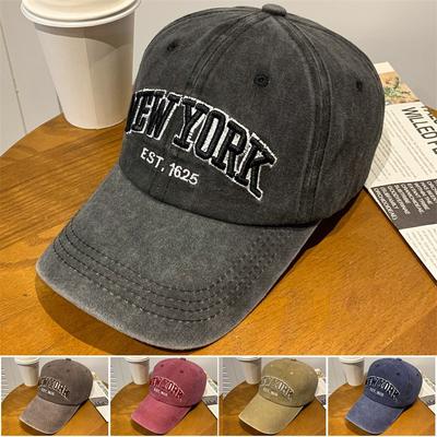 Hat New Style Spring and Autumn Wash Cloth Baseball Cap Embroidered Letter Baseball Cap