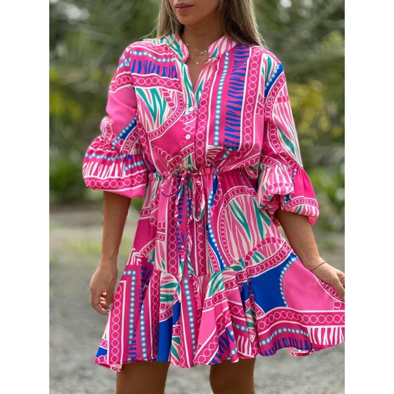 BITCED Fashion Summer Spring Short Sleeve V-Neck Casual Dresses