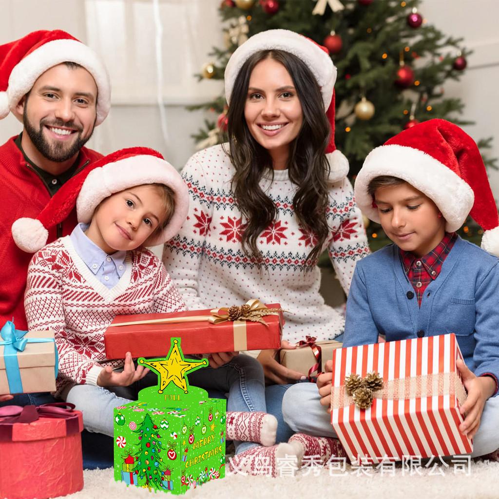 Gift Christmas Scene Box With Gold Star For Festive Gift Giving Celebration And