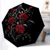 1pc Gothic Roses Auto-Fold Umbrella with One-Touch Open/Close - 8 Reinforced Ribs for Windproof Stability, Yy251118233