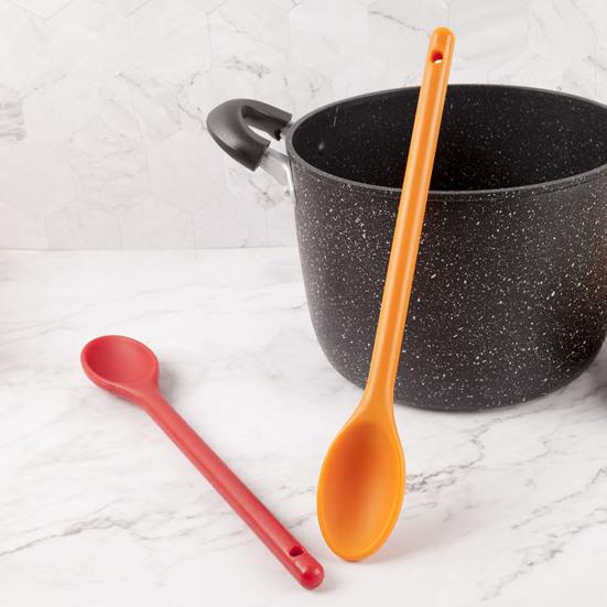 Long Handle Silicone Spoon, Heat Resistant Food Grade Stirring Spoon, Dishwasher Safe Non-stick Mixing Spoon Kitchen Utensils