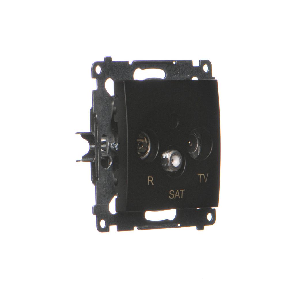 R-TV-SAT Antenna Socket, Terminal/terminating (module), Matt Black Simon54