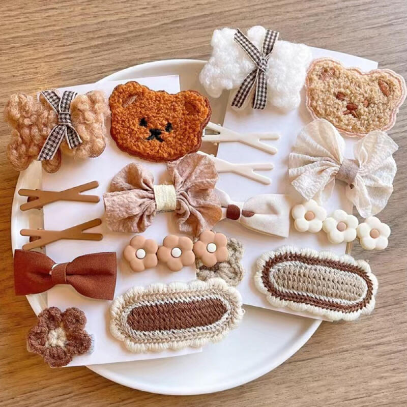 [Set] Cute Poggle Bear Point Pin Clip Pin brown