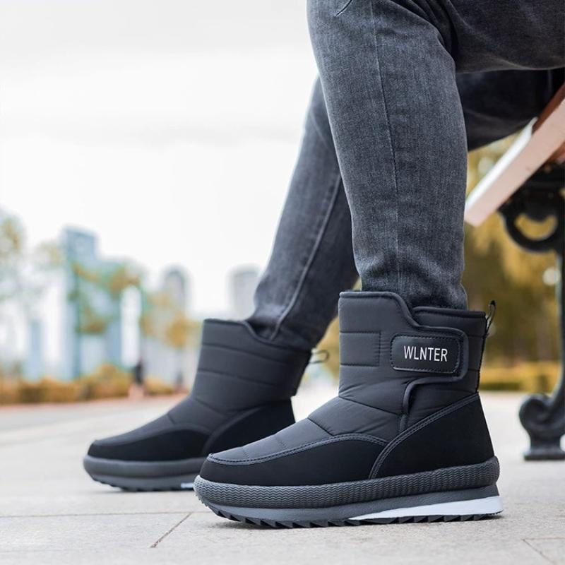 Herr- och damstorlek vintervarma snöstövlar plyschfoder vattentäta ankelstövlar halkfria utomhusskor vandring bergsklättring sport arbetsstövlar