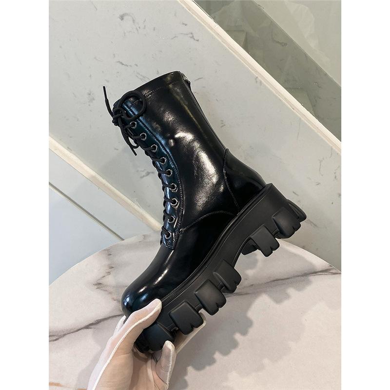 Yang Mi's same Martin boots, women's platform boots, small men's heightening new short boots, high-heeled locomotive boots