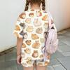 Kids Casual Short Sleeve Top and Shorts Set Animal Print Lightweight Comfortable Summer Outfit for Boys and Girls Soft Fabric