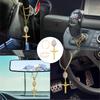 Steering Wheel Rosary Charm Accessory, Charm for Car Rearview Mirror, Catholic Rosary Hanging Pendant with Crucifix Cross, Virgin Mary Charms & Rope