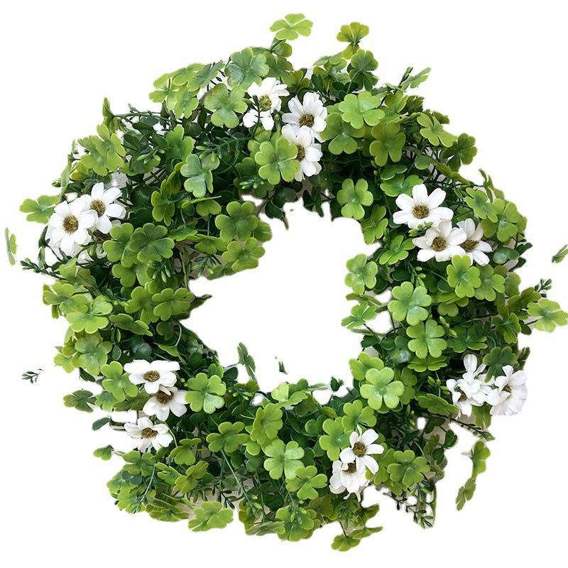 Simulation wreath door decoration large clover Milan wreath American St. Patrick's Day pendant door knocker
