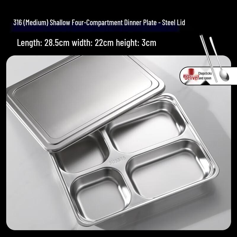 

Stainless Steel Divided Lunch Tray